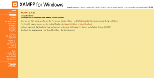 XAMPP main page XAMPP main page